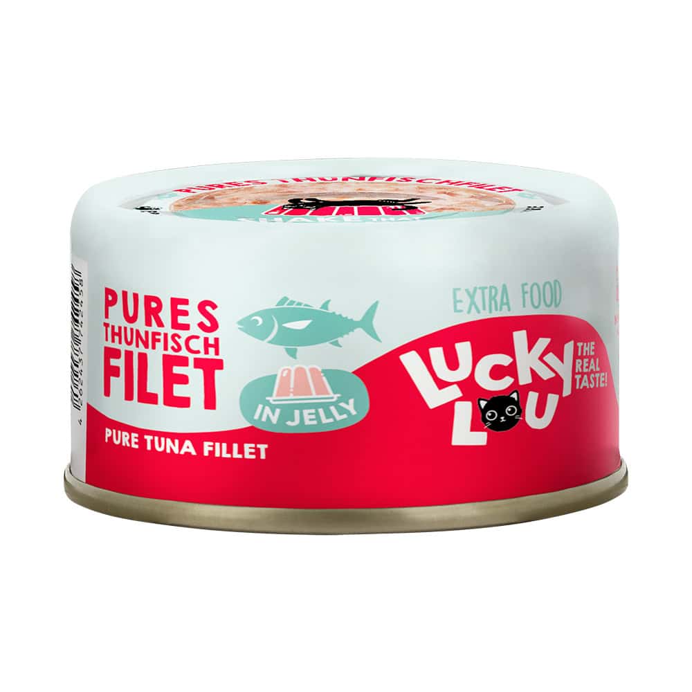 Lucky Lou Extra Voer in Gelei Tonijnfilet nat kattenvoer – 12 x 70 g