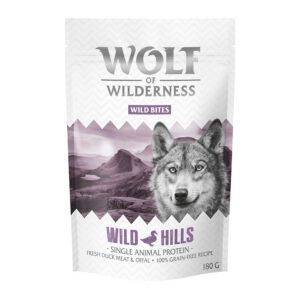 Wolf of Wilderness Wild Hills Eend Wild Bites Hondensnacks – 180 g