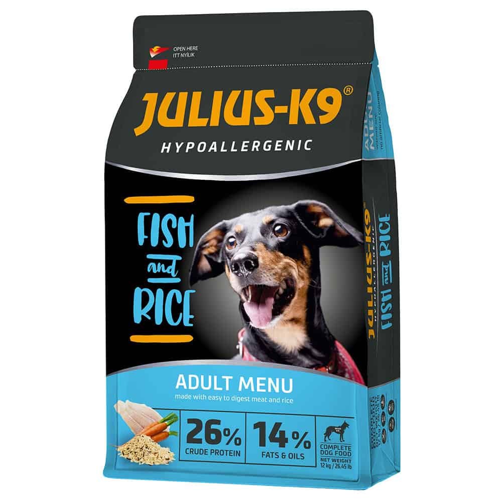 Julius K9 High Premium Adult Hypoallergenic Vis hondenvoer droog – 12 kg