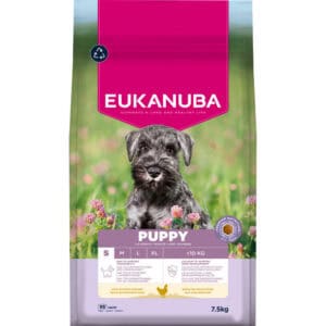 Eukanuba Premium Nutrition Puppy Klein Ras Kip droogvoer voor honden – 2 x 7,5 kg