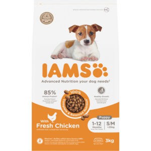 IAMS Dog Puppy – Junior Small – Medium Kip – 3 x 3 kg