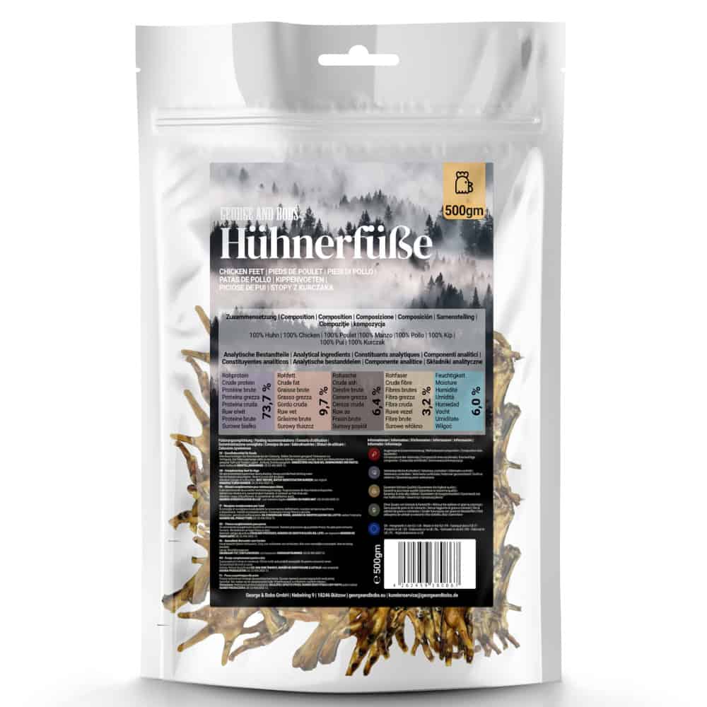 500g George & Bob’s kippenpootjes hondensnacks