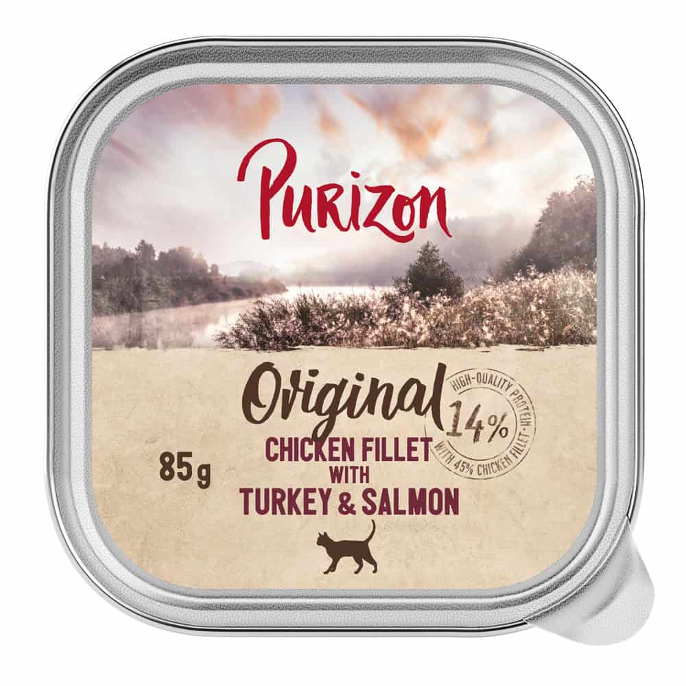 6x85g Kipfilet met kalkoen & Zalm Purizon Original graanvrij kattenvoer