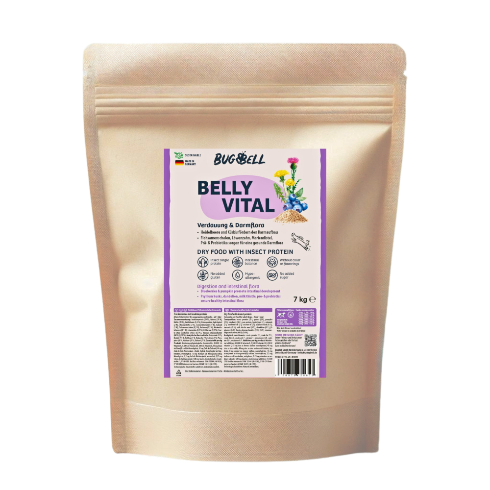 7kg BugBell droogvoer Belly Vital spijsvertering & darmflora voor honden