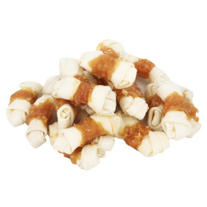Brekz Rawhide Dog Chews - runderhuid knoopbeen met kip (7,5 cm) 20 stuks