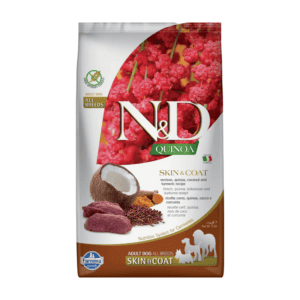 Farmina N&D Quinoa Huid & Vacht Hondenvoer voor Volwassen Kleine Rassen Hert – 2,5 kg