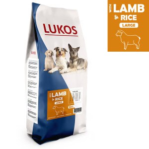 Lukos Adult Large met lam & rijst – premium hondenvoer – 3 kg