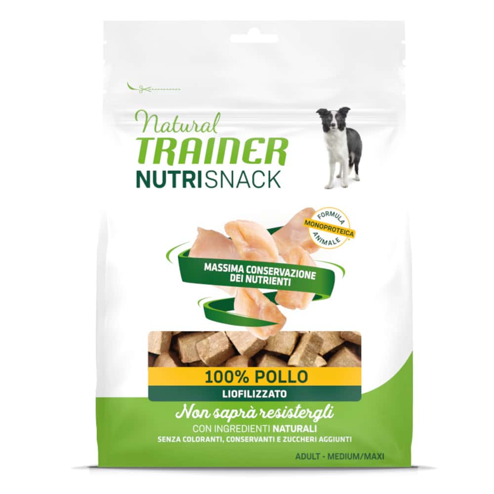 Natural trainer Nutri Snack Gevriesdroogde Brokken Volwassen Kip Hondensnacks – 6 x 50 g