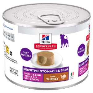 Hill's Science Plan Gevoelige Maag & Huid Klein & Mini Mousse Kalkoen nat hondenvoer – 24 x 200 g