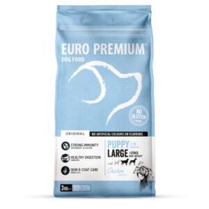 Euro-premium Puppy Large Kip – Rijst – 4 x 3 kg