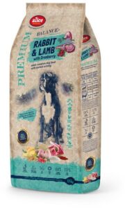 Alice Rabbit & Lamb – Hondenbrokken, Hondenvoer zonder kip, Droogvoer met konijn, lam en cranberry – 17 kg