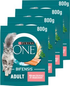 PURINA® ONE® Adult - Kattenbrokjes - Zalm & Volkoren Granen - 4 x 800 g