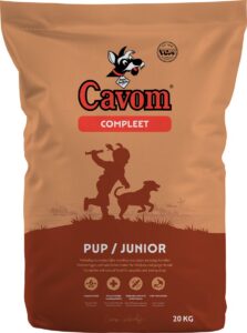 Cavom compleet Pup/Junior - geperste brokken - 20kg met natuurlijke gedroogde Pens Snacks