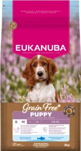 Eukanuba Graanvrij puppy hondenvoer voor kleine/middelgrote rassen met oceaanvis – 3 kg