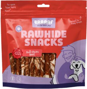 Braaaf Hondensnack Rol Sticks Vlees – Vis 12 cm – 10 x 250 g