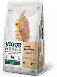 Vigor & Sage Hondenvoer Small Well-Being Ginseng – 6 kg