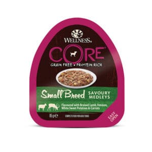 Wellness CORE Hondenvoer Small Savoury Medleys Lam – Hert – 85 g