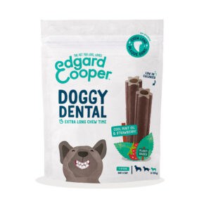 8x Edgard & Cooper Doggy Dental Sticks Small Aardbei - Frisse Muntolie