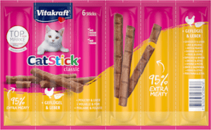 12x6g Cat Stick Gevogelte & Lever Vitakraft Kattensnacks
