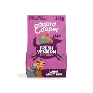 Edgard & Cooper Adult Hondenbrokken Voor Grote Honden, Verse Hert & Eend , Graanvrij En Hypoallergeen Recept Met Natuurlijke Ingrediënten, Perfecte Vezelbalans – 12 kg