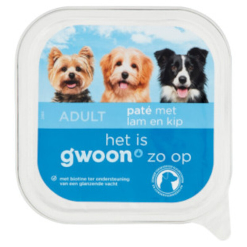 G’woon Hondenvoer voor Volwassen Honden met Lam en Kip
