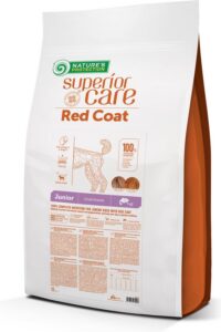 Nature's Protection SUPERIOR CARE droog graanvrij voer voor jonge honden van kleine rassen met rode vacht, met zalm – 10 kg