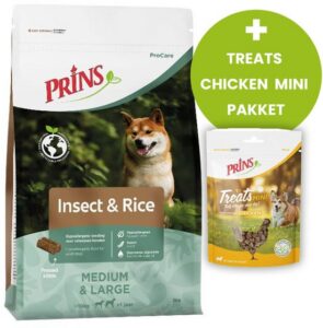 Prins ProCare Insect & Rice – Hondenvoer + Treats Chicken Mini Pakket – 20 kg