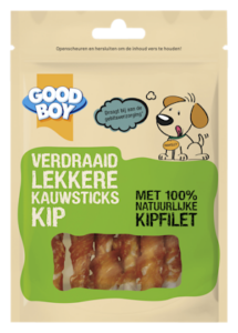 Verdraaid lekkere kauwsnacks kip
