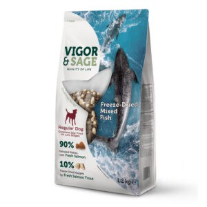 Vigor & Sage Hondenvoer Droog Adult Regular Freeze-Dried Mixed Fish – 1,2 kg