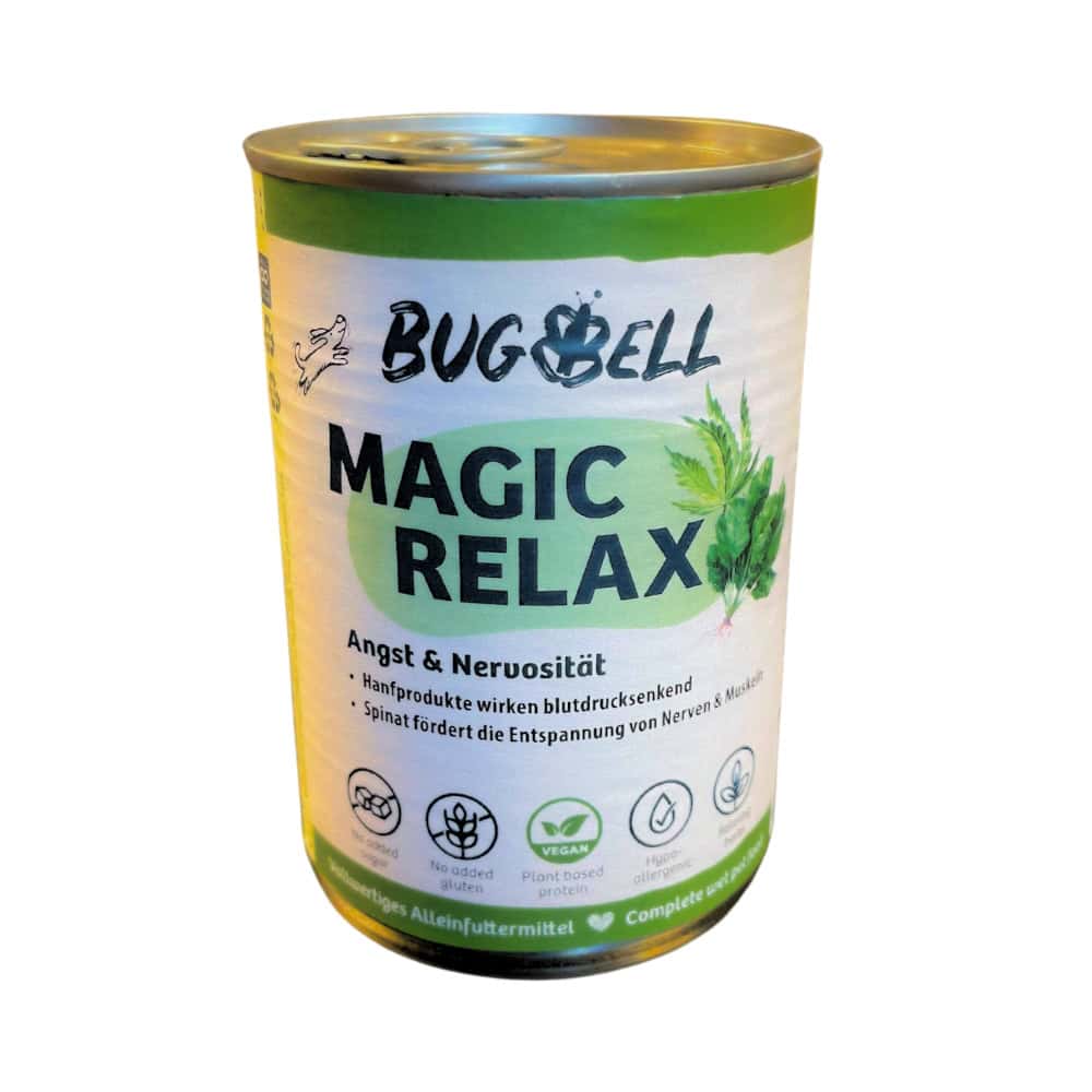 Voordeelverpakking: 24x400g BugBell Vegan Magic Relax nat hondenvoer