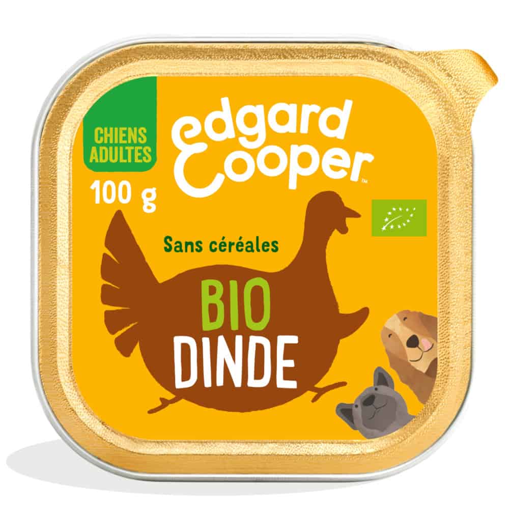 17x100g Edgard & Cooper Adult Menu graanvrij bio kalkoen – Hondenvoer