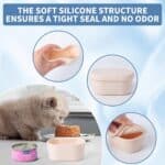 OLOEY Bewaarcontainer voor kattenvoer in blikjes van (3 oz)- 2 stuks- Luchtdichte siliconen deksels voor blikjes van 65 mm (2,56 inch)- Herbruikbare afsluitdoos om het voer vers te houden – 2 x 85 g