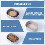 OLOEY Bewaarcontainer voor kattenvoer in blikjes van (3 oz)- 2 stuks- Luchtdichte siliconen deksels voor blikjes van 65 mm (2,56 inch)- Herbruikbare afsluitdoos om het voer vers te houden – 2 x 85 g