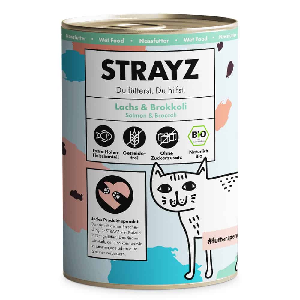 STRAYZ Bio Kat Bio Zalm & Bio Broccoli Nat Kattenvoer – 9,6 kg