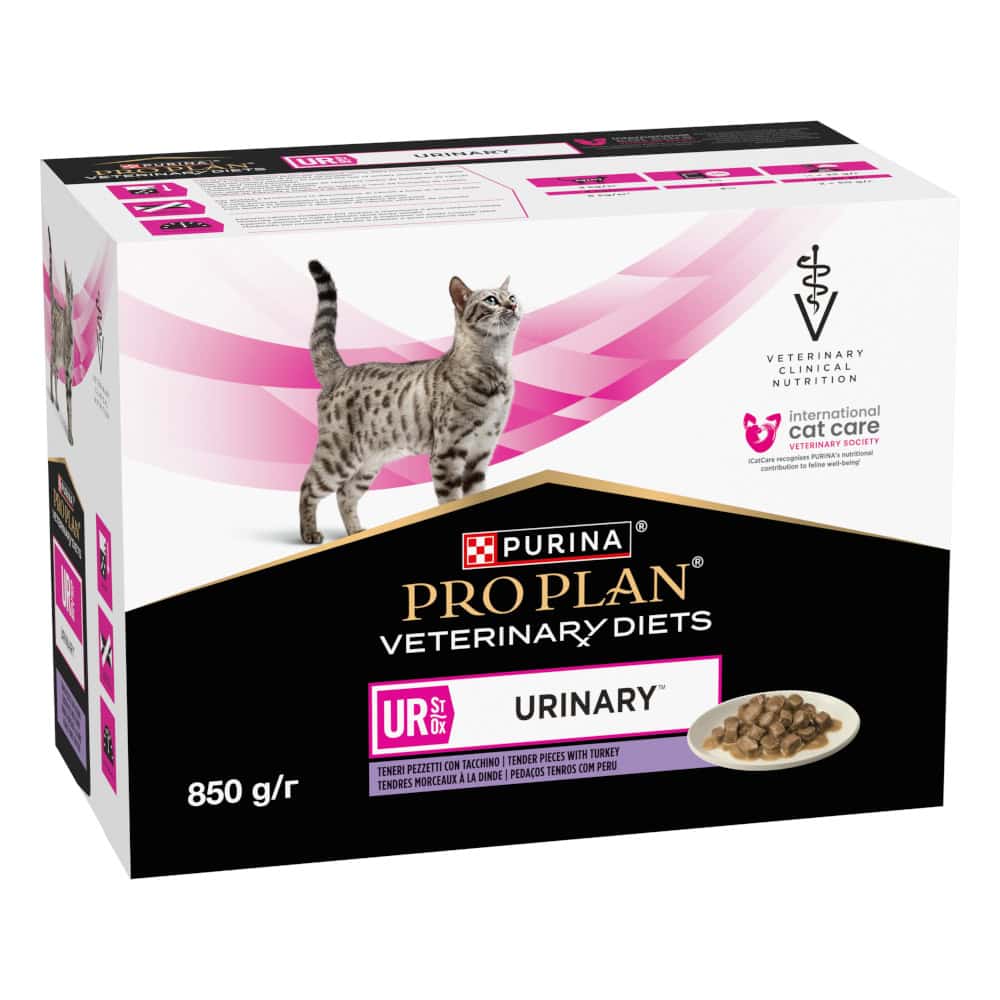 Purina Pro Plan Veterinary Diets natvoer Kat – UR ST/OX Urinary Kalkoen – 10 x 85 g
