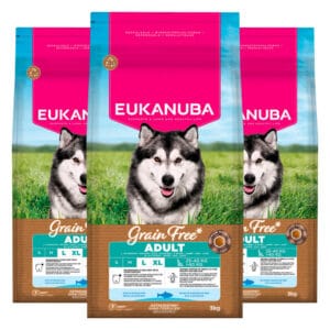 Eukanuba Hondenvoer Droog Grain Free Adult Large Oceaanvis – 3 x 3 kg