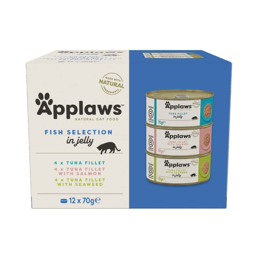 12x70g Adult Vis Selectie in Gelei Applaws Kattenvoer