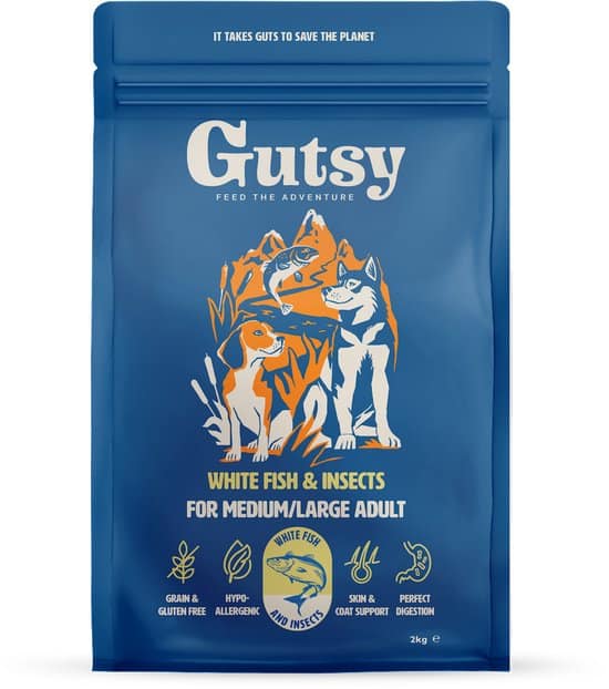 Gutsy White Fish Medium/Large Adult – Hondenvoeding – 2kg – Hypoallergeen – Natuurlijk – Duurzaam & Gezond Hondenbrokjes