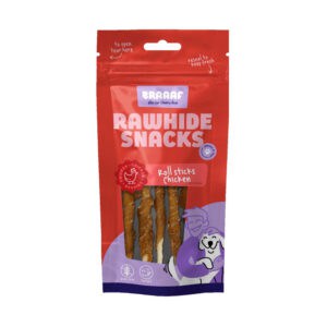 10x Braaaf Hondensnack Rol Sticks Kip 12 cm 80 gr