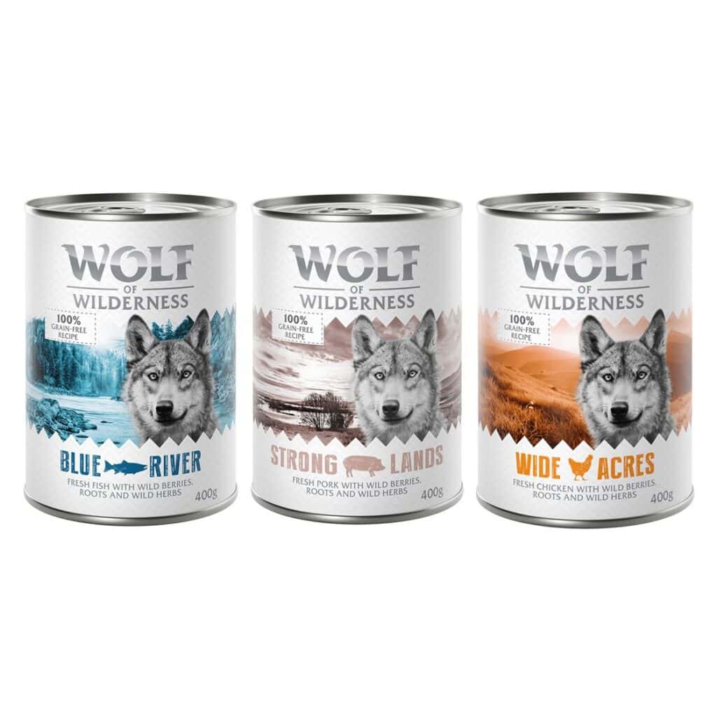 6x400g Mix: Vis, Varken en Kip Wolf of Wilderness Hondenvoer