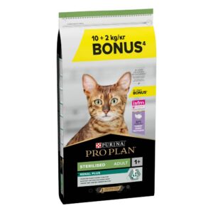 10 kg + 2 kg gratis! Pro Plan Sterilised Kalkoen droogvoer voor katten 12kg