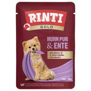 10x100g RINTI Gold Kip Pur & Eend Nat hondenvoer