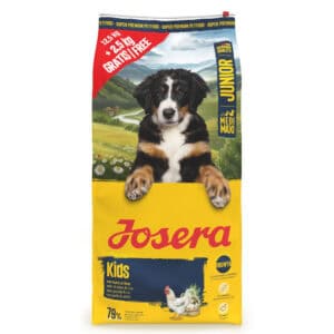 12 ,5 kg + 2 ,5 kg Josera droogvoer voor honden 15 kg - Medi/Maxi Junior Kids