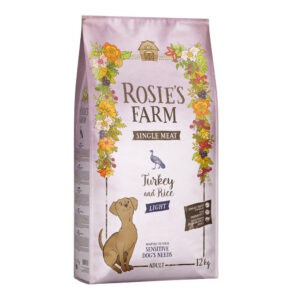 12kg Rosie's Farm Single Meat Light Kalkoen met Rijst droogvoer voor honden