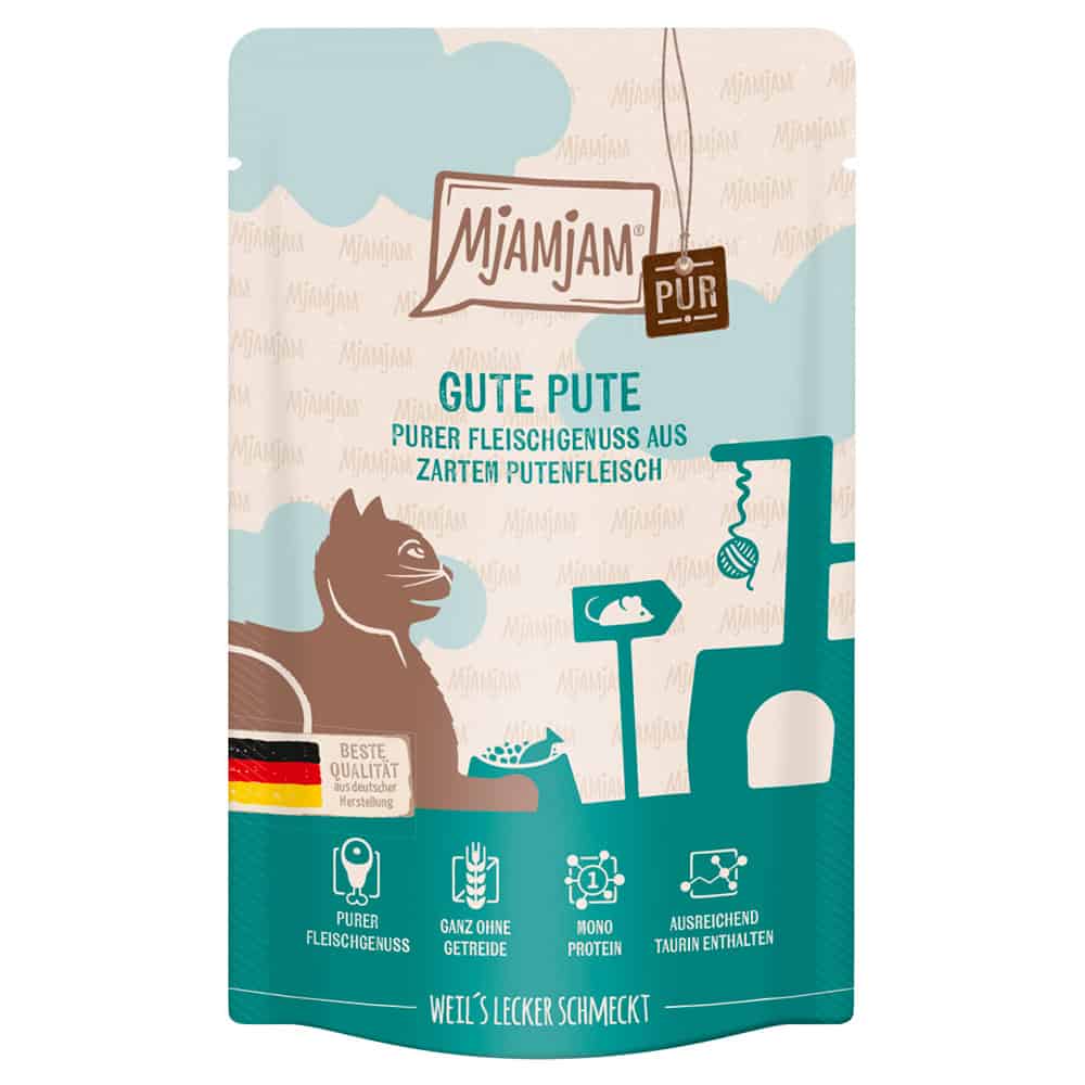 MjAMjAM Squeeze Pure Meat Delight Good Turkey Pure kattenvoer nat – 1,5 kg