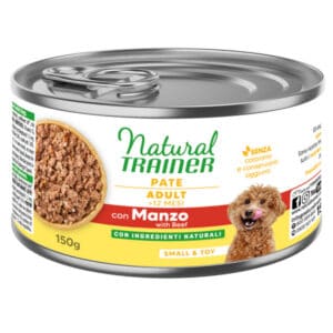 Natural trainer met Rund Small & Toy Adult Trainer Naturel Natte Honden – 6 x 150 g