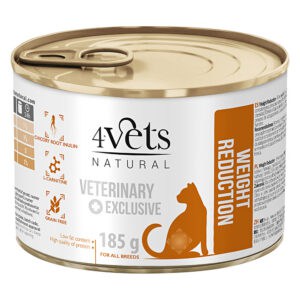 12 x 185 g nat kattenvoer Natural Weight Reduction 4Vets