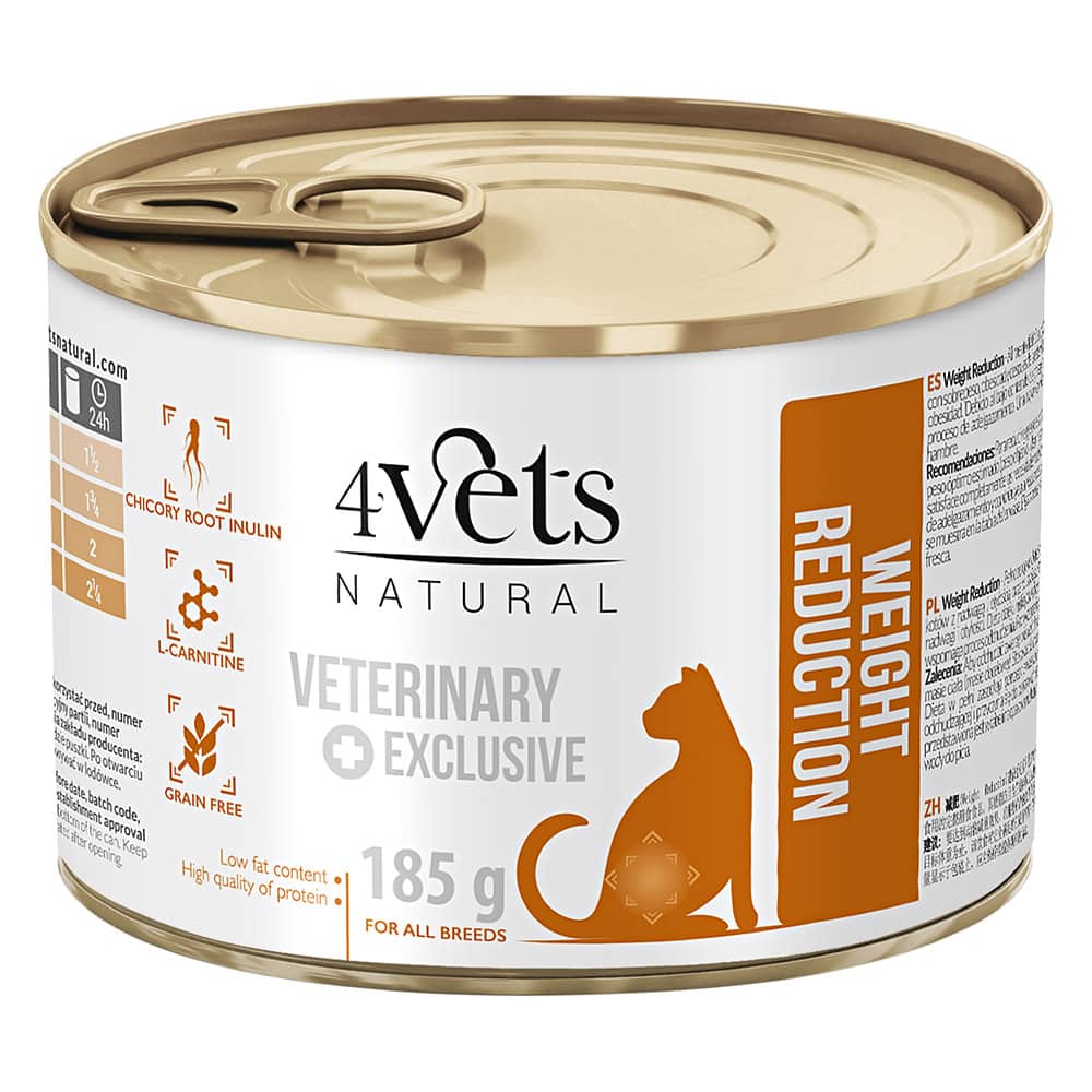 12 x 185 g nat kattenvoer Natural Weight Reduction 4Vets