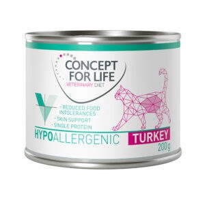 12 x 200 g Concept for Life Veterinary Diet Hypoallergenic Kalkoen natvoer voor volwassen katten