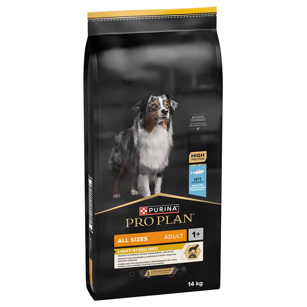 Pro Plan Alle maten Adult Light Gesteriliseerde Vis Droogvoer voor honden – 14 kg